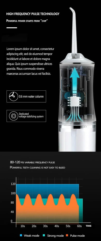 Dental Water Flosser USB Rechargeable