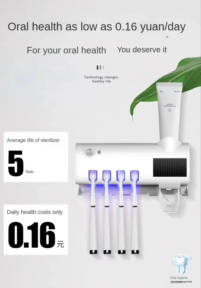 UV light Toothbrush Holder and paste Dispenser