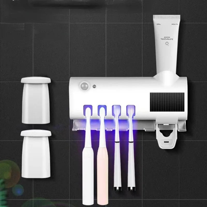 UV light Toothbrush Holder and paste Dispenser