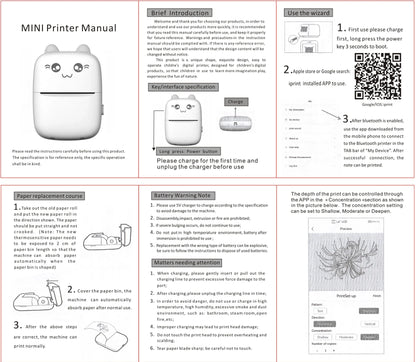 Mini Wireless Printer - USB Cable